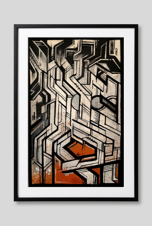 Simulation d’Éclat orange dans un cadre noir de 18 × 24 cm.
