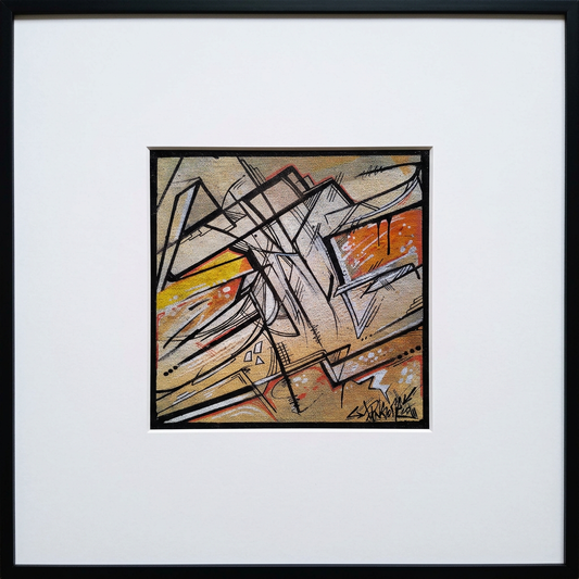 Montage avec passe-partout élargi pour une œuvre de 20 × 20 cm dans un cadre de 40 × 40 cm