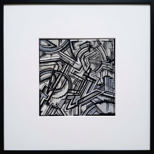 Sans titre — carton entoilé 20 × 20 cm, encadré 40 × 40 cm, 2024